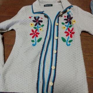 大きな花のカーディガン　レディース