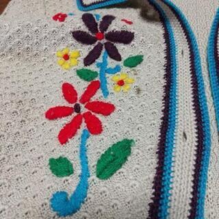 大きな花のカーディガン　レディースの画像