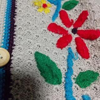 大きな花のカーディガン　レディースの画像