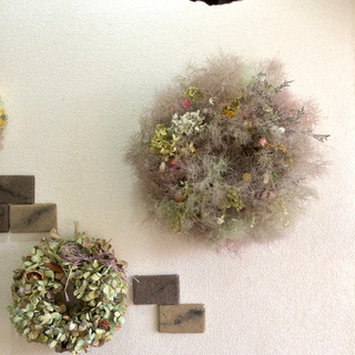 ナチュラルリース　スモークツリー 受注制作LLサイズスモークツリーのナチュラルリース