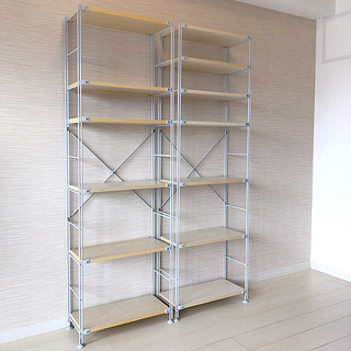 無印良品MUJI】スチールユニットシェルフ2台セット(奥行25cm幅56cm)