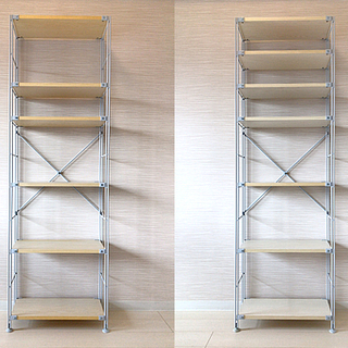 無印良品MUJI】スチールユニットシェルフ2台セット(奥行25cm幅56cm)
