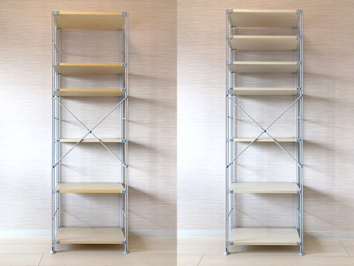 【無印良品MUJI】スチールユニットシェルフ2台セット(奥行25cm幅56cm)