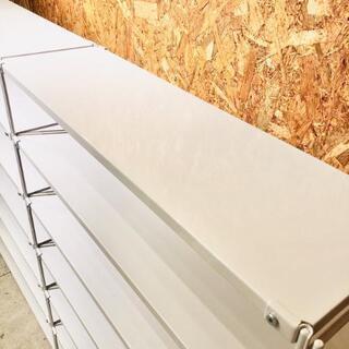 【売約済み】無印良品　MUJI スチールユニットシェルフ　奥行２５ｃｍタイプ　スチール棚　検　ライトグレー 幅８４ｃｍタイプ オープンシェルフ　棚　棚板　14枚　壁面収納　テレビ台　テレビラック　くつ箱　げた箱　キッチン収納　リビング収納　本棚　ブックシェルフの画像