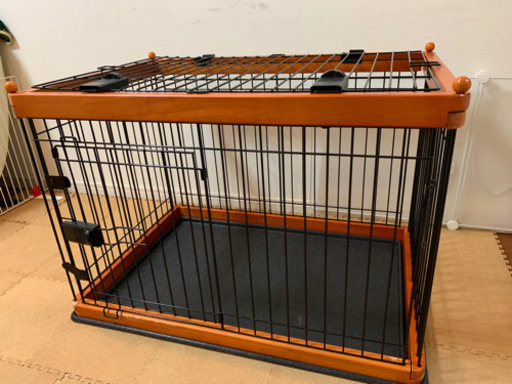 値下げ！まだ新しいペットゲージ　ウッド　小型犬用