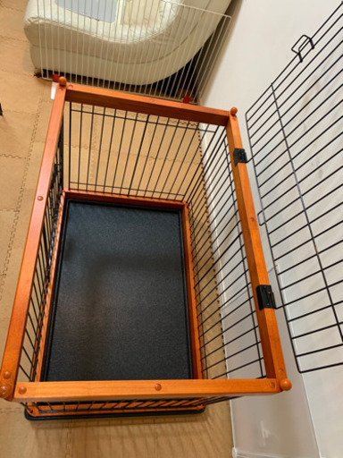 値下げ！まだ新しいペットゲージ　ウッド　小型犬用