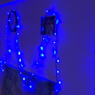 クリスマス　誕生日　各種イベントに　LED 点滅ライト　ブルー　点滅ライト100球　イルミネーション　アダプタ　コントローラーセットの画像