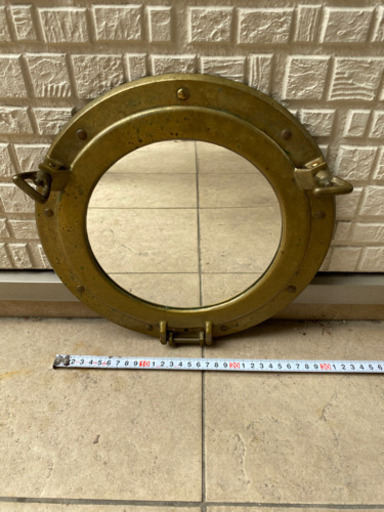 鏡 ミラー 潜水艦 アンティーク オブジェ 真鍮