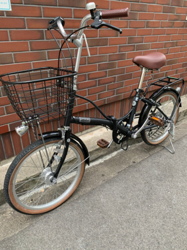 【美品】20インチ折り畳み自転車・シマノ6段変速・LEDオートライト