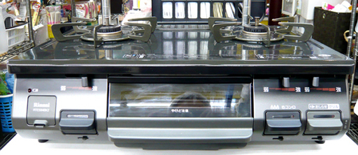 札幌 幅59cm 2017年製 LP/プロパンガスコンロ リンナイ ガステーブル ガスコンロ 右強火