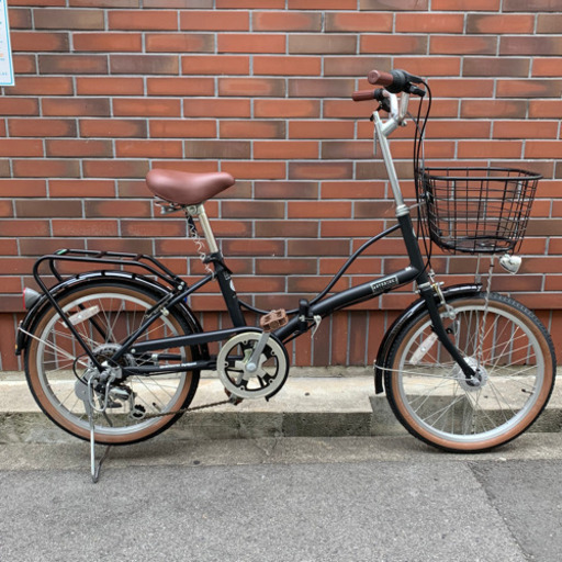 【美品】20インチ折り畳み自転車・シマノ6段変速・LEDオートライト