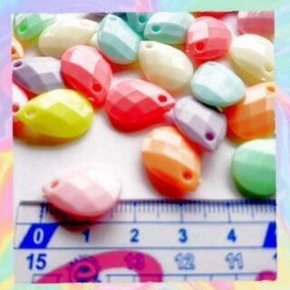 No.409   32個♡18㎜♡雫型アクリルパステルカラービーズセットしずくの画像
