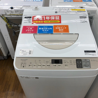 安心の12ヶ月保証　2019年　5.5kg縦型乾燥機能付洗濯機　SHARP ES-t5CBK