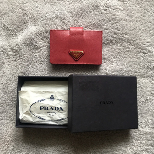 プラダ サフィアーノレザー アコーディオン 蛇腹 カードケース ピンク