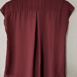 薄手　リボンタイ付　フレンチスリーブ　ブラウスの画像