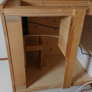 60x45ワイド水槽用 タイマー付属 木製水槽台 扉付き 使用感あり の画像