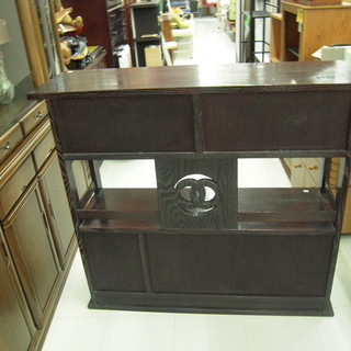 茶箪笥 茶棚 幅120×奥行36×高さ103㎝ 和家具 茶系