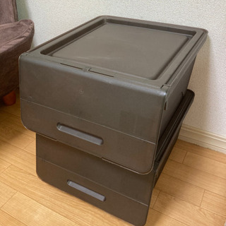 収納ケース　クリアダークブラウン　2個セット　1個でも可