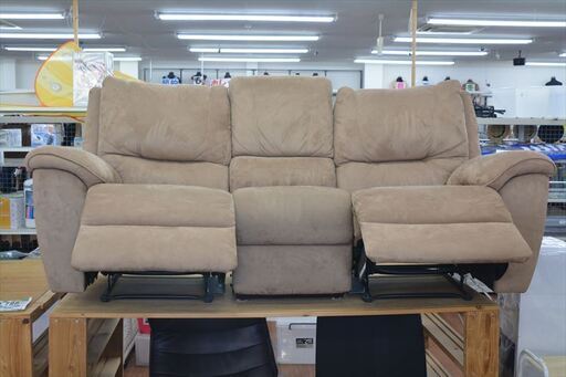 中古家具　ニトリ　手動リクライニングソファ　EMU 3P