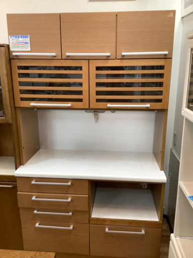 レンジボード　3枚扉　ダークブラウン　電源プラグ変形有り