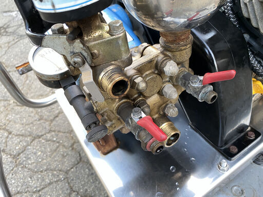 動画付 整備済 4.2馬力 高水量21.4L/分 高圧45Kgf/c㎡ セット動噴 有光 CSR-430D 吸水、戻しホース付 現品確