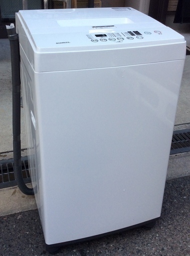 【RKGSE-297-1】特価！SUNRIZE/6kg/全自動洗濯機/md6k-WH/中古/2019年製/当社より近隣地域無料配達