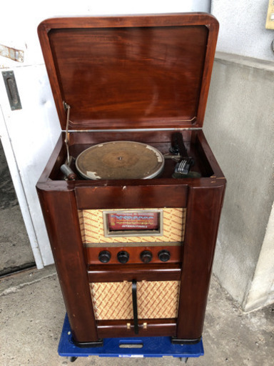 昭和レトロ 真空管式電気蓄音機 ラジオ レコードプレーヤー