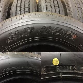 DUNLOP SP355 205/70R16 111/109L LT 16インチ トラックタイヤ 6本