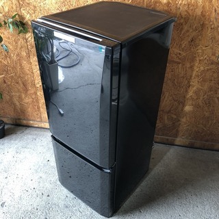 三菱　146L　2ドア冷蔵庫　黒　凹みあり