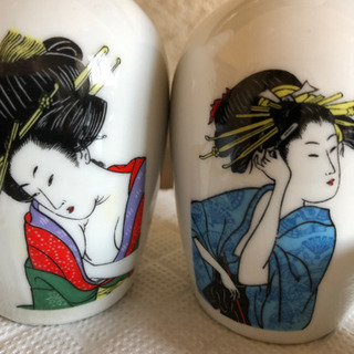 イラスト入りとっくり、おちょこセットの画像