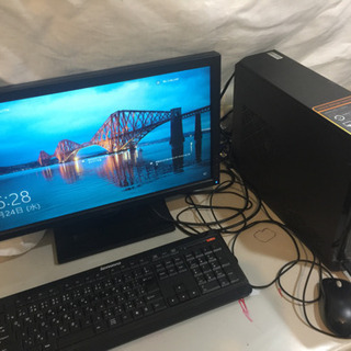 Dellモニター セット Lenovo H330 レノボ　スリム デスクトップPC 動確 パソコン