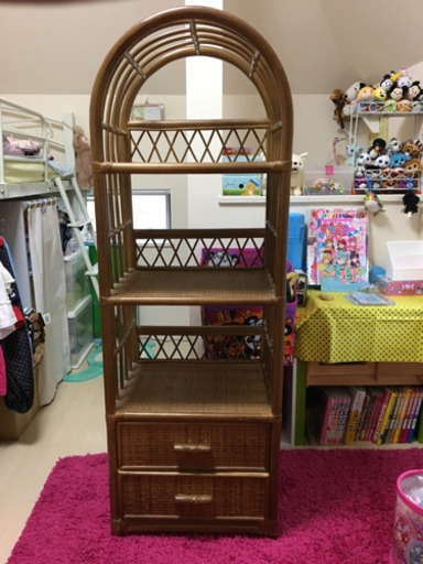 ラタン　シェルフ　収納