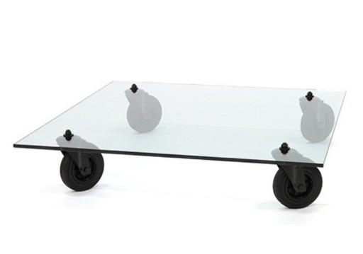 Cassina CON RUOTE ガラスローテーブル