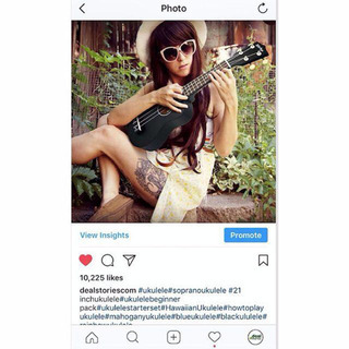 新入荷　上品なマホガニー材　ソプラノウクレレ 初心者セット（ソフトケース＆チューナー付き　おしゃれな黒ボディーの画像