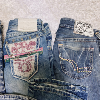 レディースデニムまとめ売り　3枚セット　H&M ビンテージ　ダメージデニムの画像