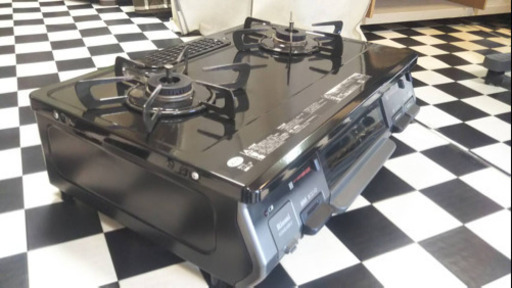 【リサイクルサービス八光　田上店　安心の3か月保証　配達・設置OK】リンナイ ガステーブル 水がいらない片面焼グリル プロパンガスLPG用 左強火力 ブラック色 KGM64BK2L(LPG)