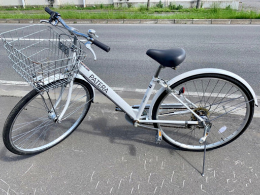 ? 点検整備済み❣️?【PATERA】自転車　27インチ　６段切替　白?無料配送?