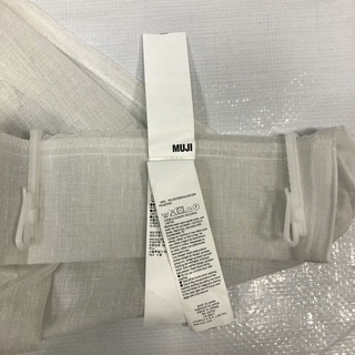 MUJI レースカーテン 無印良品 幅106×長さ200cm 2枚組 ホワイト 白系 両開き Bの画像
