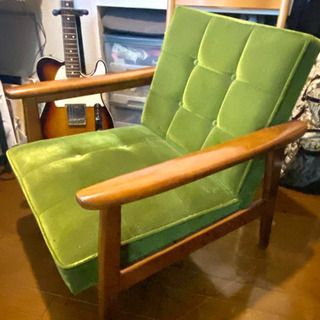 カリモク60Kチェア 1シーター モケッドグリーン