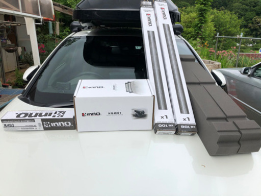 カード決済、キャリア決済など多数対応！イノー INNO ルーフボックス BRM466 ブラック サポートブロック  新品ベルト2本 バス釣り キャンプ スキー スノーボード マリンスポーツ 収納