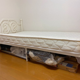 シングル組み立てベッド<無料>とマットレス<1000>セットの画像