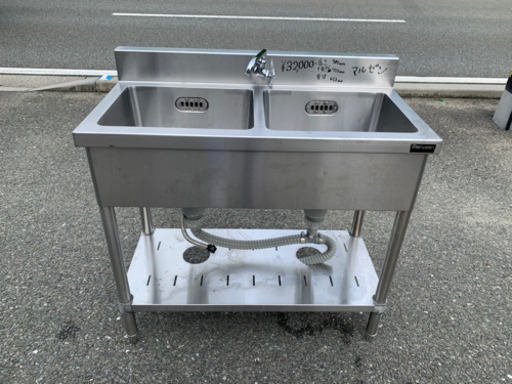 ☆中古品　マルゼン　2槽シンク　横900x奧450x高800mm☆
