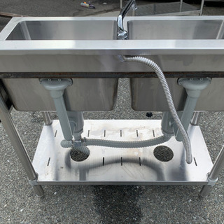 ☆中古品 マルゼン 2槽シンク 横900x奧450x高800mm☆