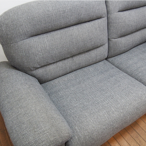 布張り 3Pソファ （ニトリ Nポケット)　グレー 幅210×奥行99×高さ91cm (FA103)