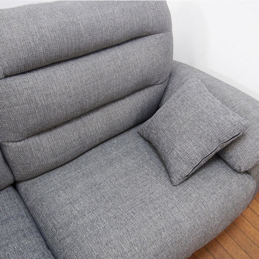 布張り 3Pソファ （ニトリ Nポケット)　グレー 幅210×奥行99×高さ91cm (FA103)