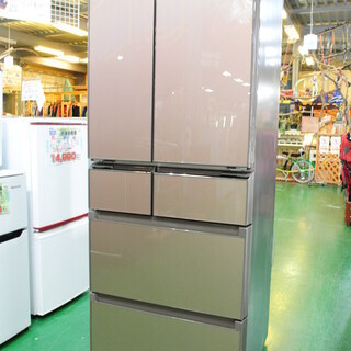 SHARP 6ドア冷蔵庫 SJ-GS43C-T 2017年製。ガラスドア仕様、プラズマ