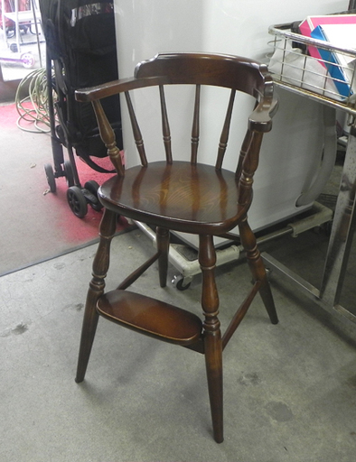 キツツキマーク ベビーチェア ナラ材 穂高 天然木 子供用 ハイチェア 椅子 イス 飛騨産業 家具 ☆ PayPay(ペイペイ)決済可能 ☆ 札幌市 白石区 東札幌