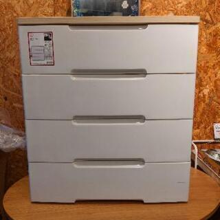 【売約済み】ウッドトップチェスト　チェスト　タンス　箪笥　衣類収納　大容量　プラチェスト　プラスチック　軽い　レール式　スライド　お手入れ楽ちん　HG-724　4段　の画像