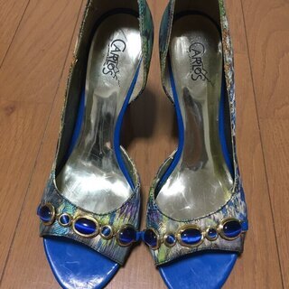 [未着用新品] オープントゥ 刺繍 ハイヒール Carlos s...