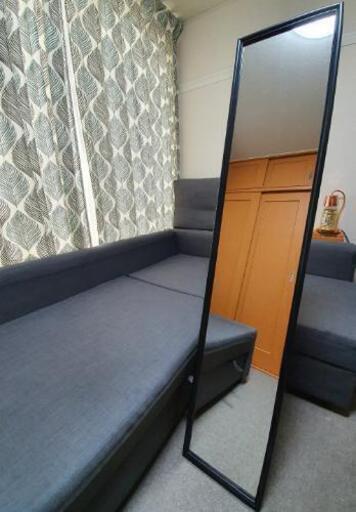 IKEA FLAKNAN フラークナンスタンドミラー, ブラック, 30x150 cm\nを売ります。